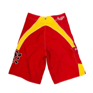 AI board shorts red-yellow