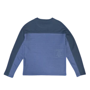 Panelled waffle long sleeve navy-blue